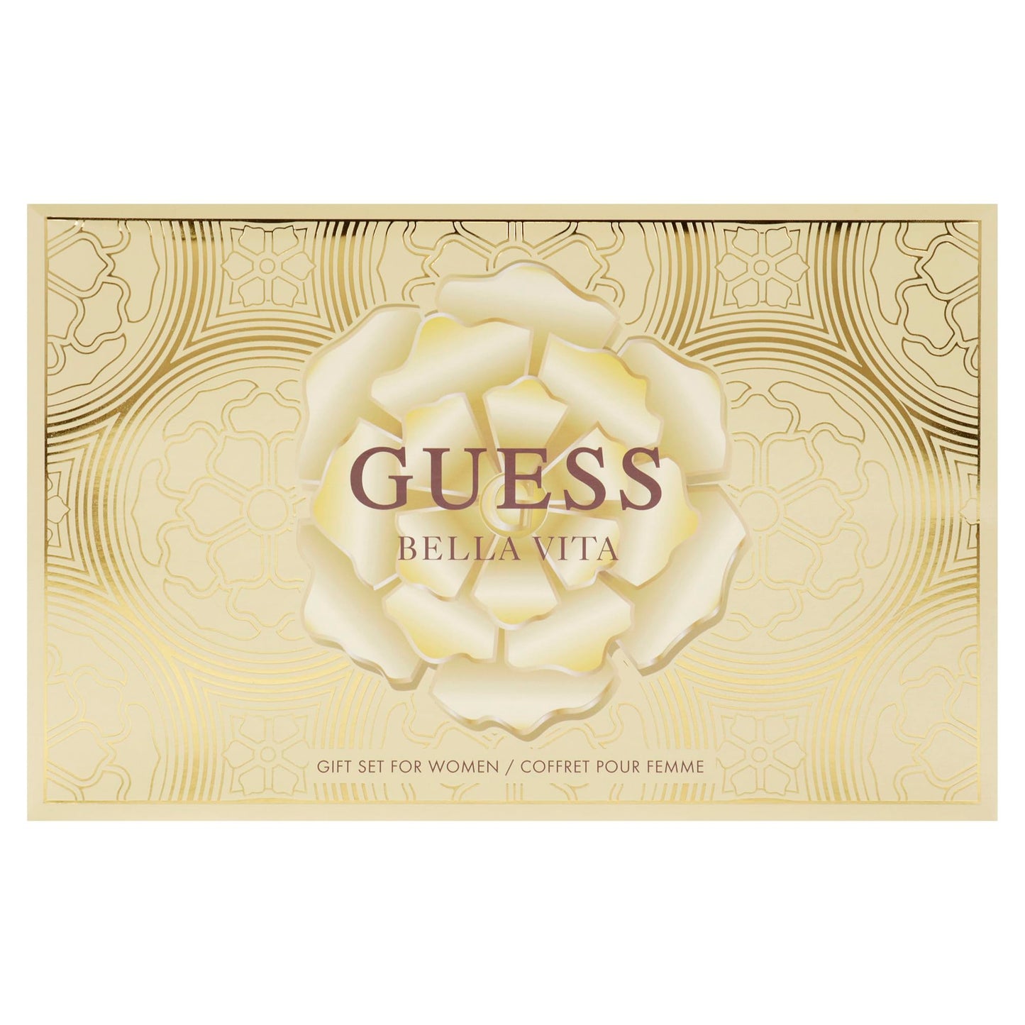 GUESS Bella Vita Eau de Parfum 4 Piece Gift Set For Women - Perfume Spray 3.4 Fl. Oz., Travel Spray 0.5 Fl. Oz., Body Lotion 3.4 Fl. Oz., & Pouch