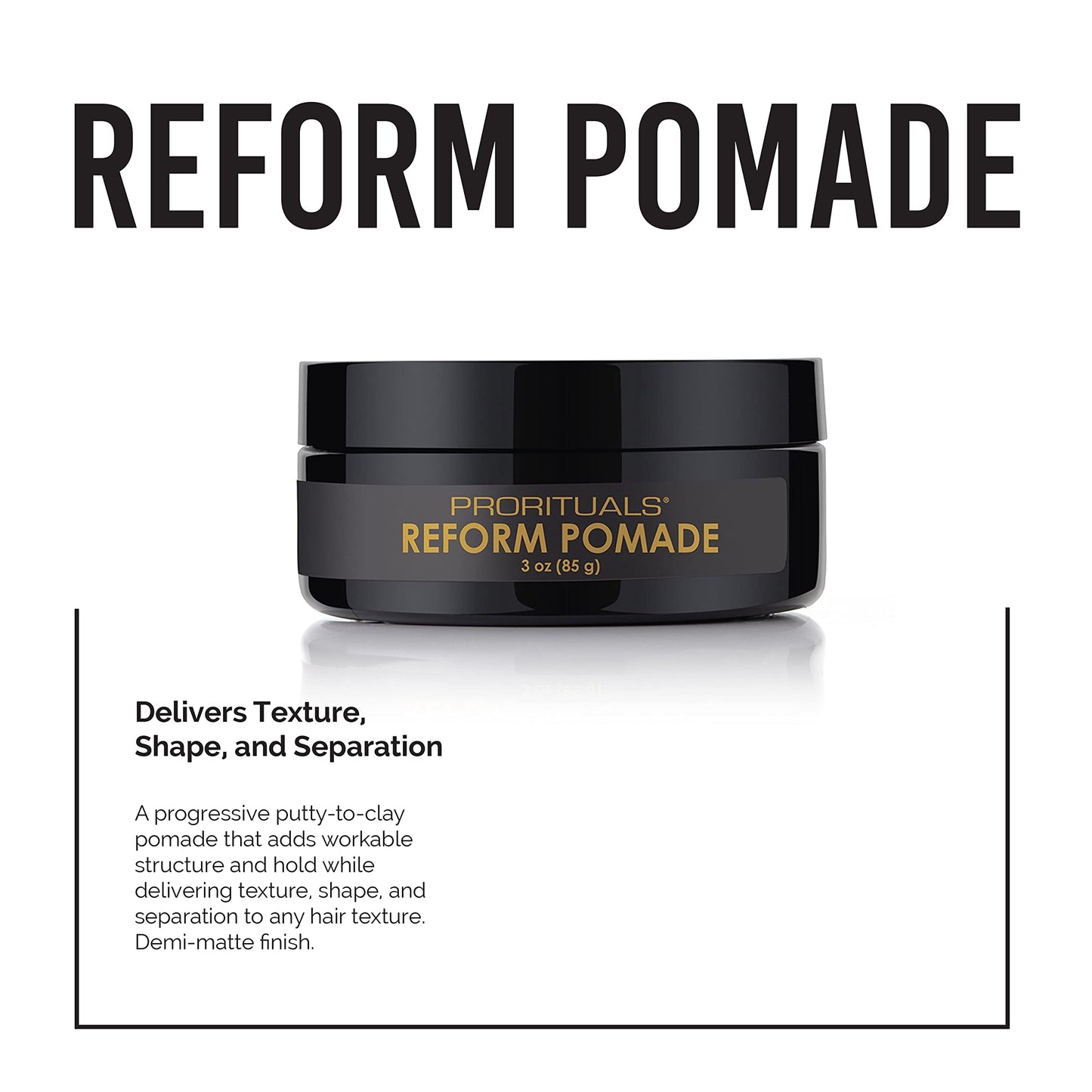 Prorituals Reform Men's Hair Pomade - Hair Pomade for Men & Women, Frizz Control & Styling, Unisex, 3 oz