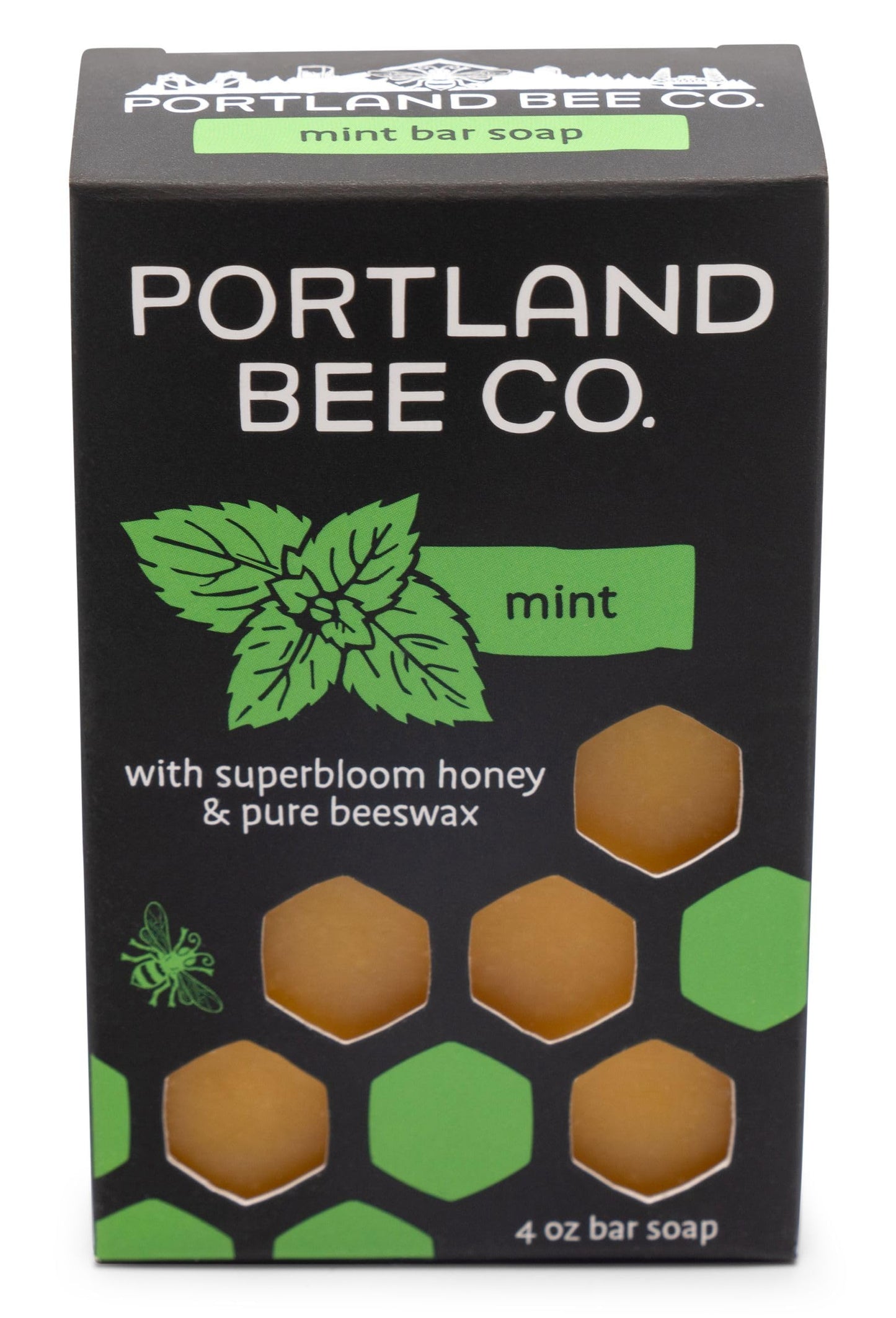 Portland Bee Co. All Natural Beeswax and Super Bloom Honey Bar Soap - Mint