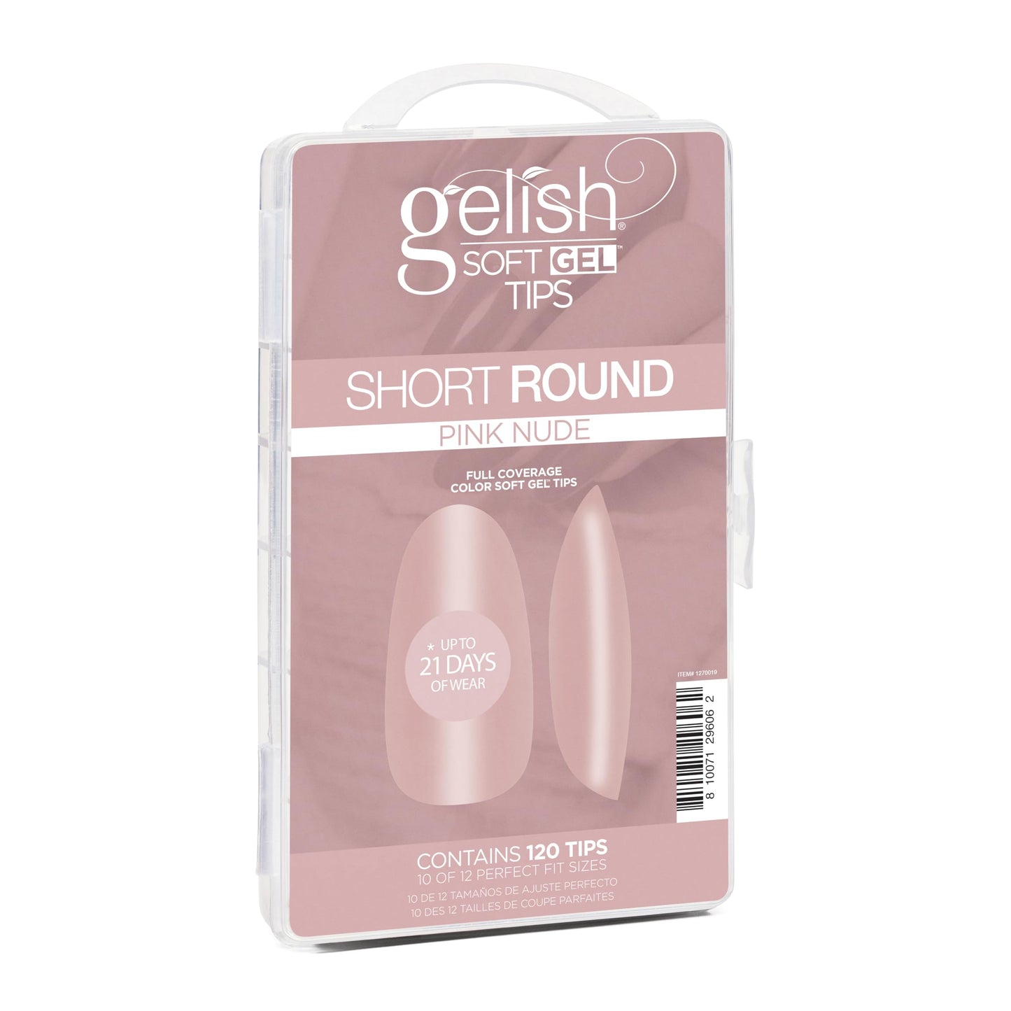 Gelish Nude Soft Gel™ Tips Press on Nails Extension - Pink Nude Short Round, 120 Count Beauty & Personal Care Gelish