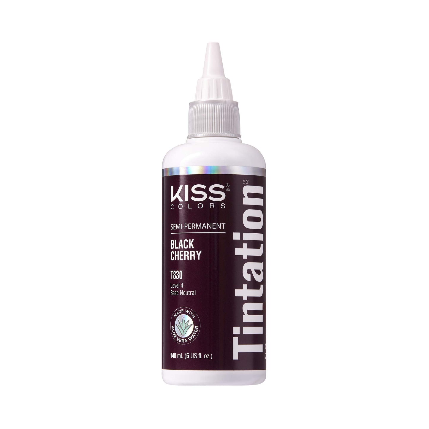 Red by Kiss Tintation Semi-Permanent Hair Color, Aloe Vera Water Based, Argan Oil, Olive Oil, Collagen & Keratin, Long-Lasting Color Dye (Black