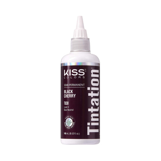 Red by Kiss Tintation Semi-Permanent Hair Color, Aloe Vera Water Based, Argan Oil, Olive Oil, Collagen & Keratin, Long-Lasting Color Dye (Black