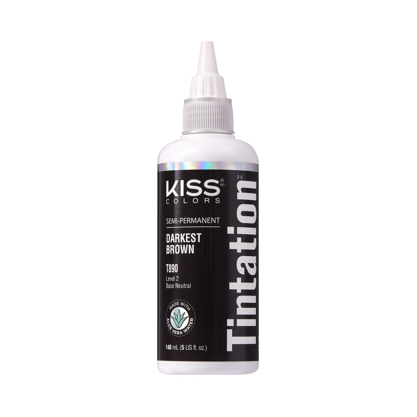 Red by Kiss Tintation Semi-Permanent Hair Color, Aloe Vera Water Based, Argan Oil, Olive Oil, Collagen & Keratin, Long-Lasting Color Dye (Darkest