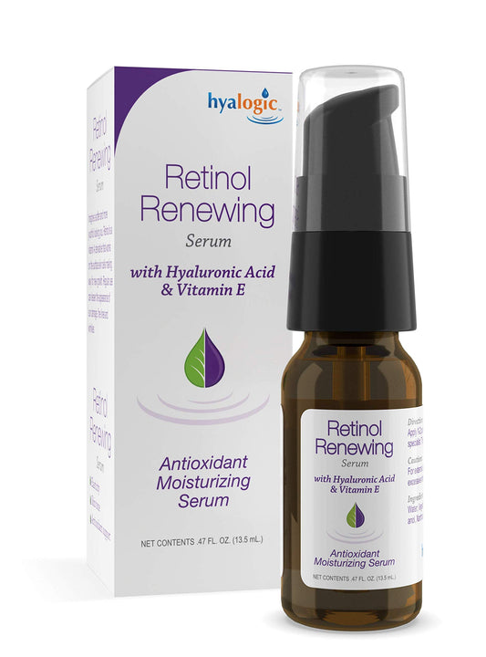 Hyalogic Retinol Serum- Skin Renewal & Wrinkle Repair Face Serum with Hyaluronic Acid & Vitamin A - For Clearer, Radiant Looking Skin (.47 fl oz.)