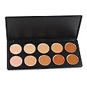 10 Colors Hydrating Cream Concealer Palette, Pure Vie Long Lasting Full Coverage Correcting Concealer Palette Foundation Camouflage Makeup Contour Kit