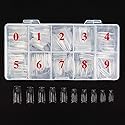 Beuniar Acrylic Nail Tips Clear 500Pcs French Artificial False Tip for Manicure Nails Art Salons & Home DIY