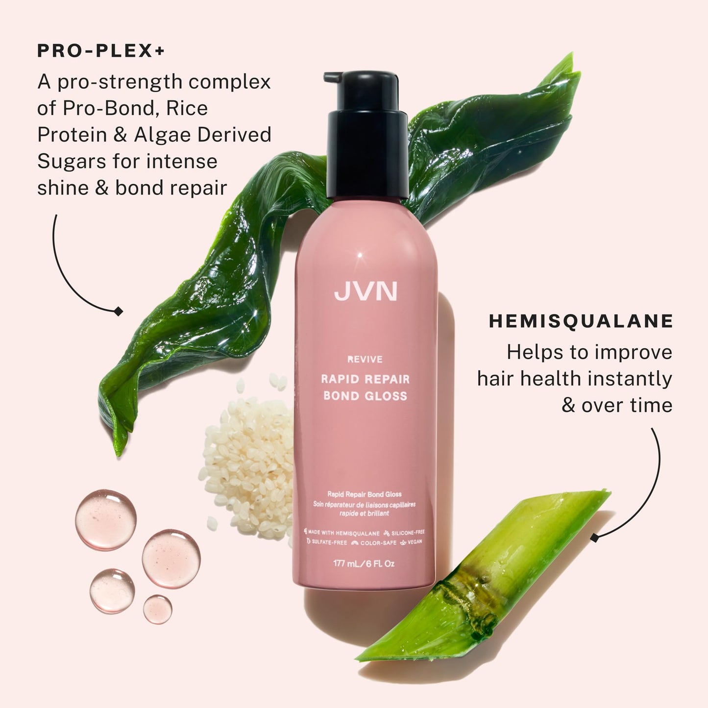 JVN Repair & Shine Essentials Set, Pack of 3, Includes Revive Repairing Shampoo, Conditioner, and Revive Rapid Repair Hair Bond Gloss, Made
