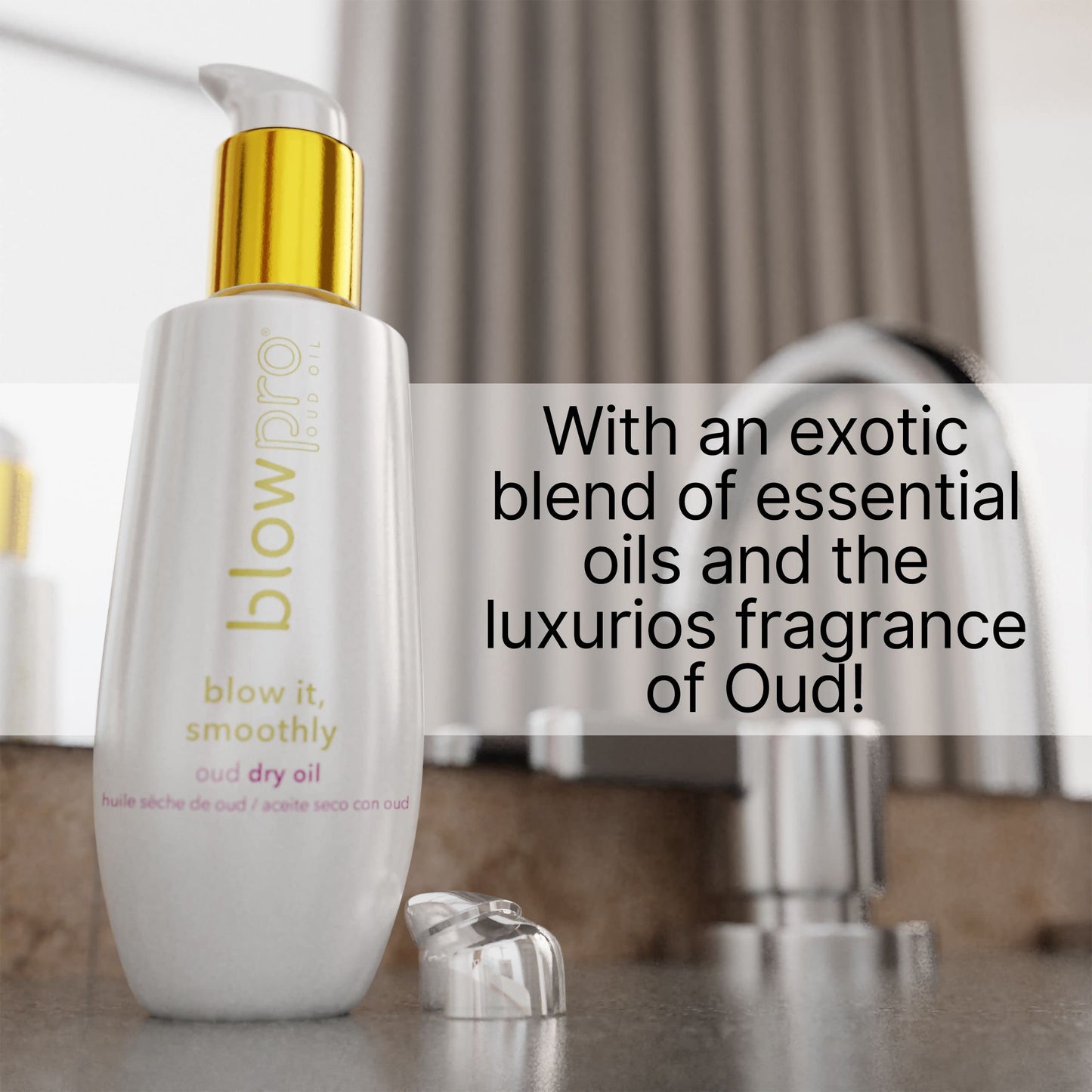 blowpro Blow It Smoothly Oud Dry Oil - Lightweight Essential Oils Serum for Added Hair Shine - Frizz-Free, Fragrant and Smooth Hair Blow Dry Finish