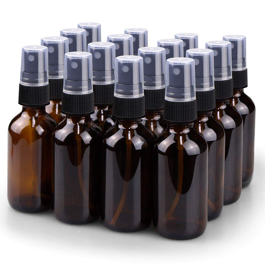 Wedama Spray Bottle, 2 oz Fine Mist Glass Spray Bottles, Little Refillable Liquid Containers for Watering Flowers Cleaning (16 Pack, Amber) Beauty and Personal Care Wedama Default Title