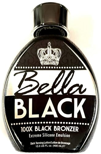 Bella Black 100X Bronzer Tanning Lotion - Premium Tanning Bed Lotion with Extreme Silicone Emulsion and Banana Fruit Extract - Instant Results - Dark