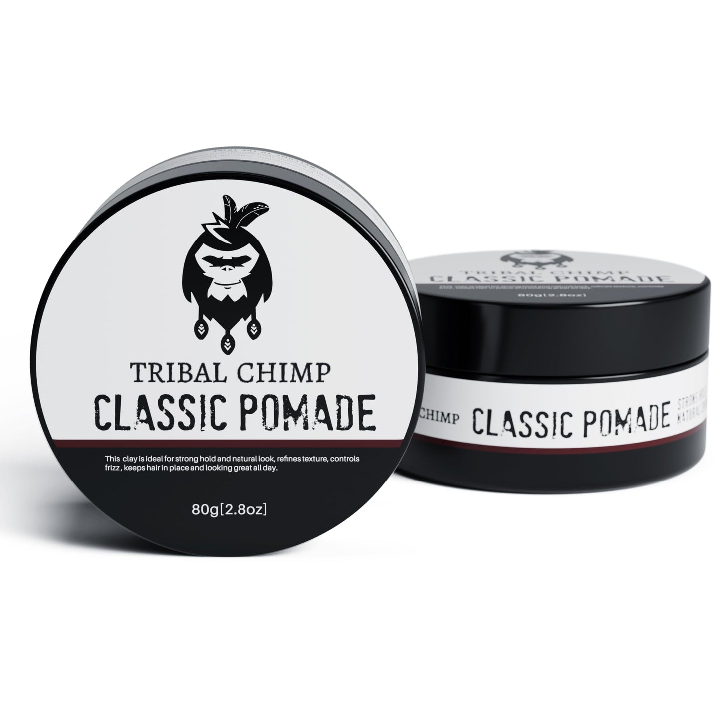 Tribal Chimp Pomade for Men and Women- Strong Hold, Water-Based, Premium Hair Pomade, High Shine, Matte Finish, Frizz Control, Lightweight