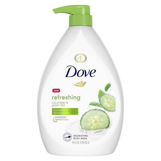Dove Body Wash Pump For Dry Skin Cucumber and Green Tea Sulfate Free Body Wash 34 oz Beauty & Personal Care Dove