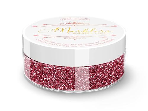 MARBLERS Twinkle Face & Body Glitter [Crimson Pink] 0.18oz (5g) | Fine | Non-Toxic | Vegan | Cruelty-Free | Festival, Rave & Party Makeup | Eye, Hair