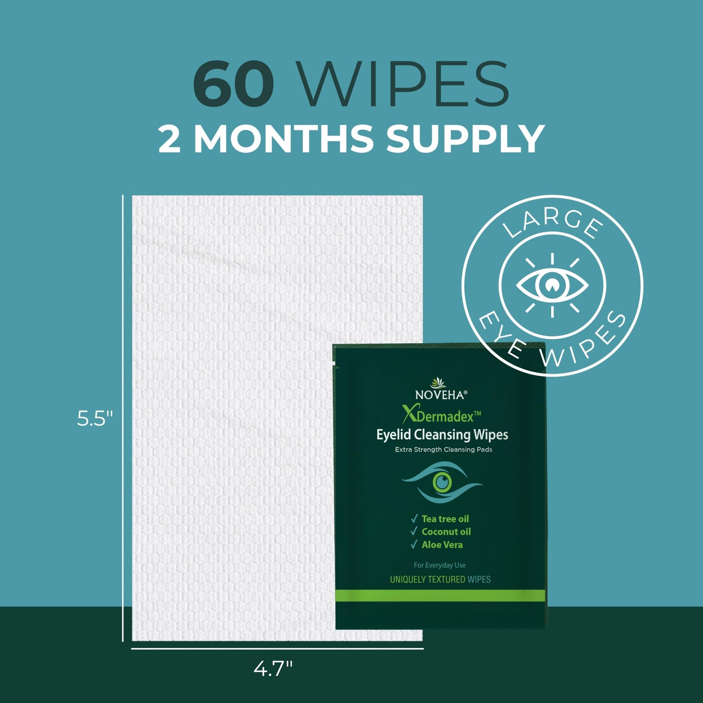 NOVEHA Demodex Eyelid & Lash Wipes | Box Of 60 Individually Wrapped Extra Strength Cleansing Eyelash Wipes - Battle Itchy & Irritated Eyes associated Beauty and Personal Care NOVEHA