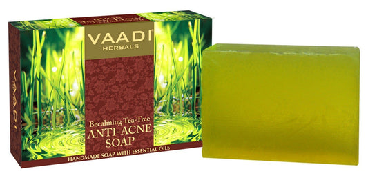 Vaadi Herbals Tea Tree Oil Bath Bar Soap with Clove Oil - Handmade Herbal Soap with 100% Pure Essential Oils - ALL Natural - Each 2.65 Ounces - Pack Beauty & Personal Care Vaadi Herbals