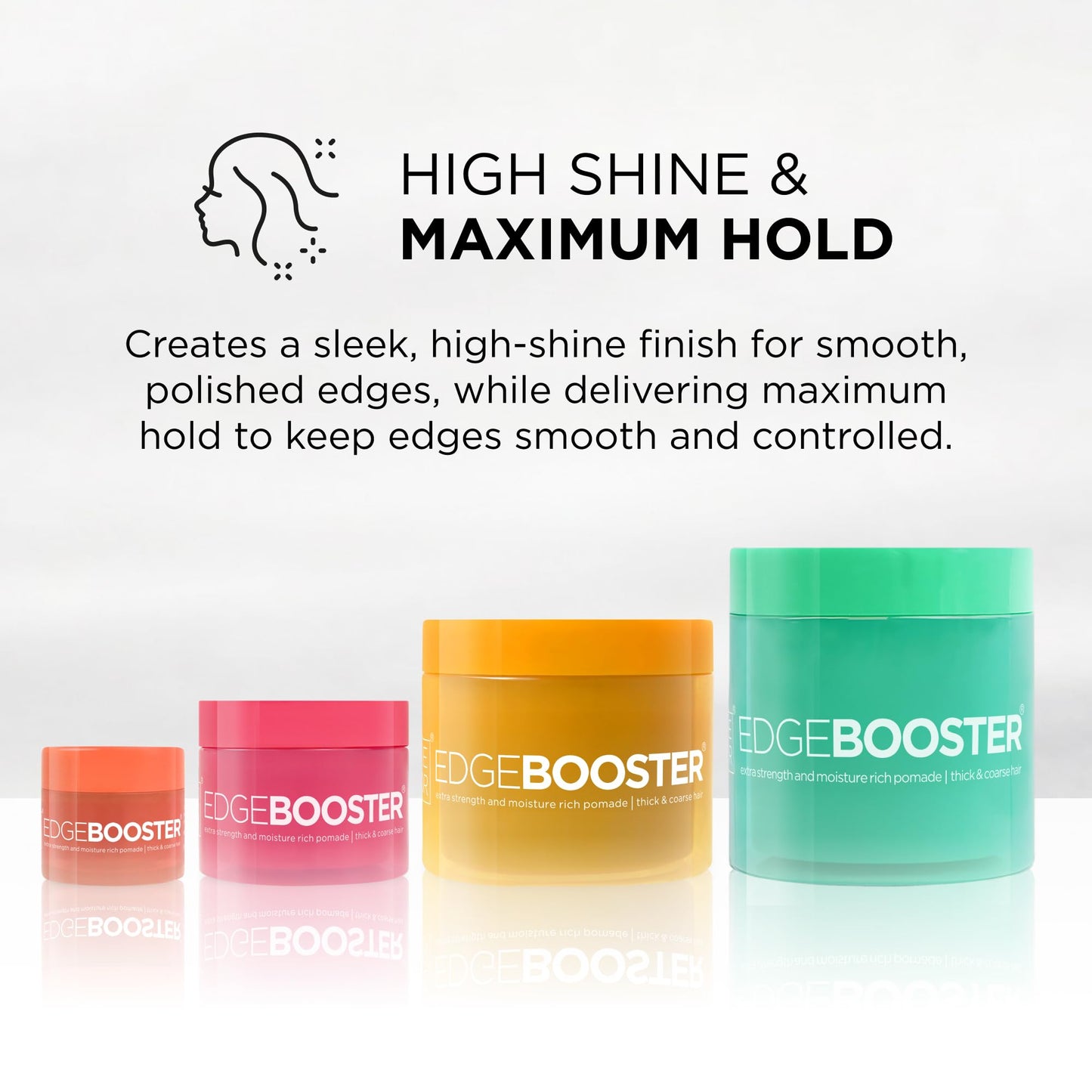 Style Factor Edge Booster Extra Strength & Moisture Rich Pomade | Strong Hold Edge Control Gel for Thick & Coarse Hair | High Shine, Non-Greasy