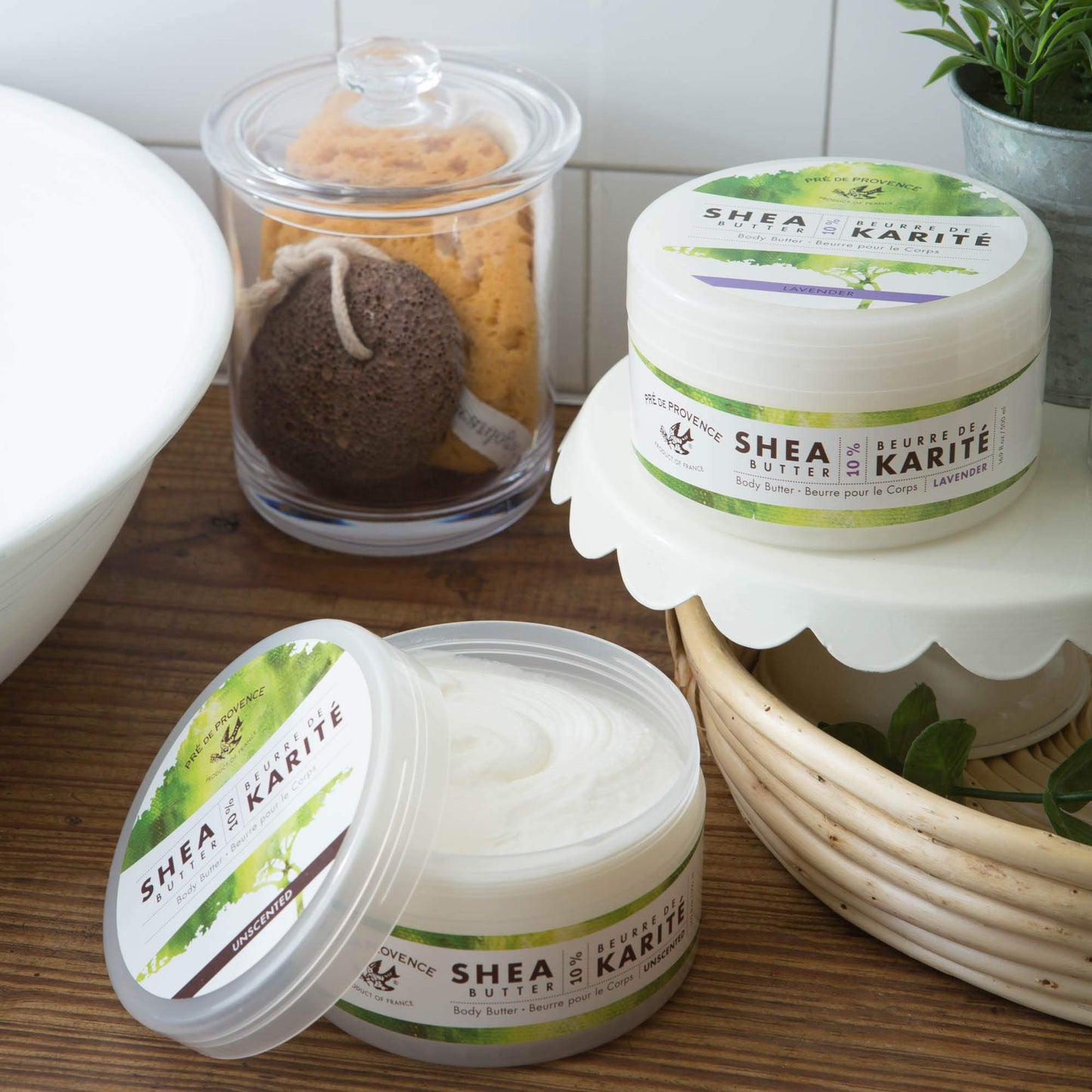Pre de Provence Beurre De Karité Moisturizing Collection, Shea Butter Enriched Nourishing, Body Butter, 500 ML, Unscented