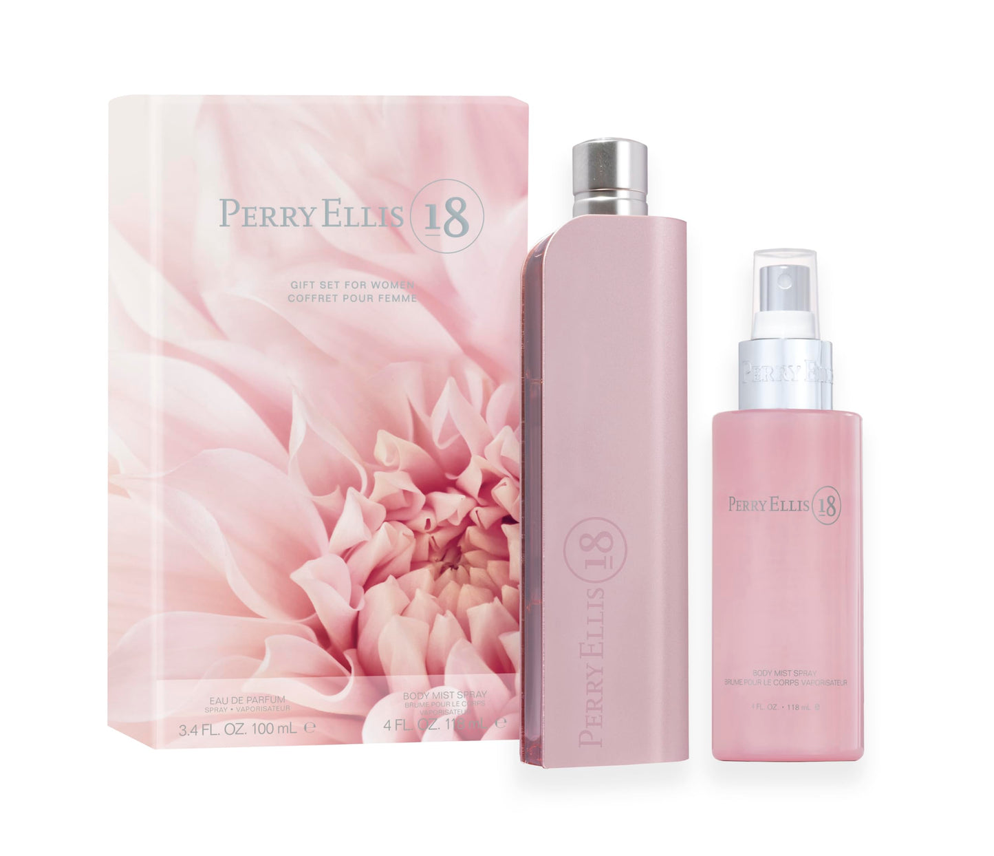 Perry Ellis 18 for Women 2-Piece Gift Set - Perfume Gift Set, EDP & Body Mist, Luxury Women's Fragrance Set - 3.4 fl oz Eau de Parfum, 4 fl oz Body