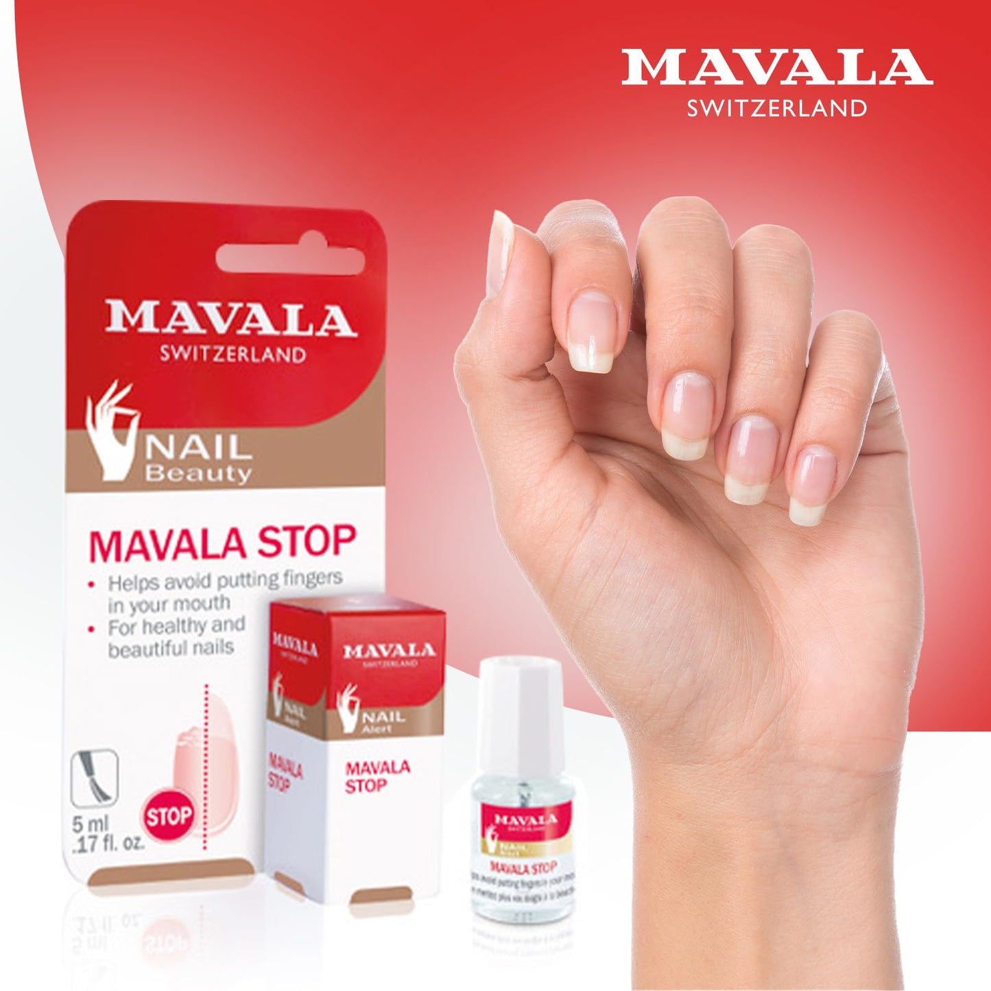 Mavala Stop Deterrent Nail Polish Treatment | Nail Care to Help Stop Putting Fingers In Your Mouth | Bitter Taste| Easy Application | For Ages 3+ | Beauty and Personal Care MAVALA