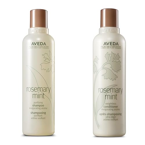 Aveda Rosemary Mint Purifying Shampoo & Conditioner Gift Set | Clarifying Shampoo | Lightweight Conditioner | Normal to Oily Hair | Fine to Medium