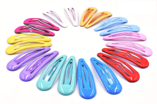 Art&Beauty 10 Pairs Colorful Glossy Snap Prong Clips Bendy Hair Clips Barrettes for Ladies Girls Women Adults Hair Bow By Art&Beauty