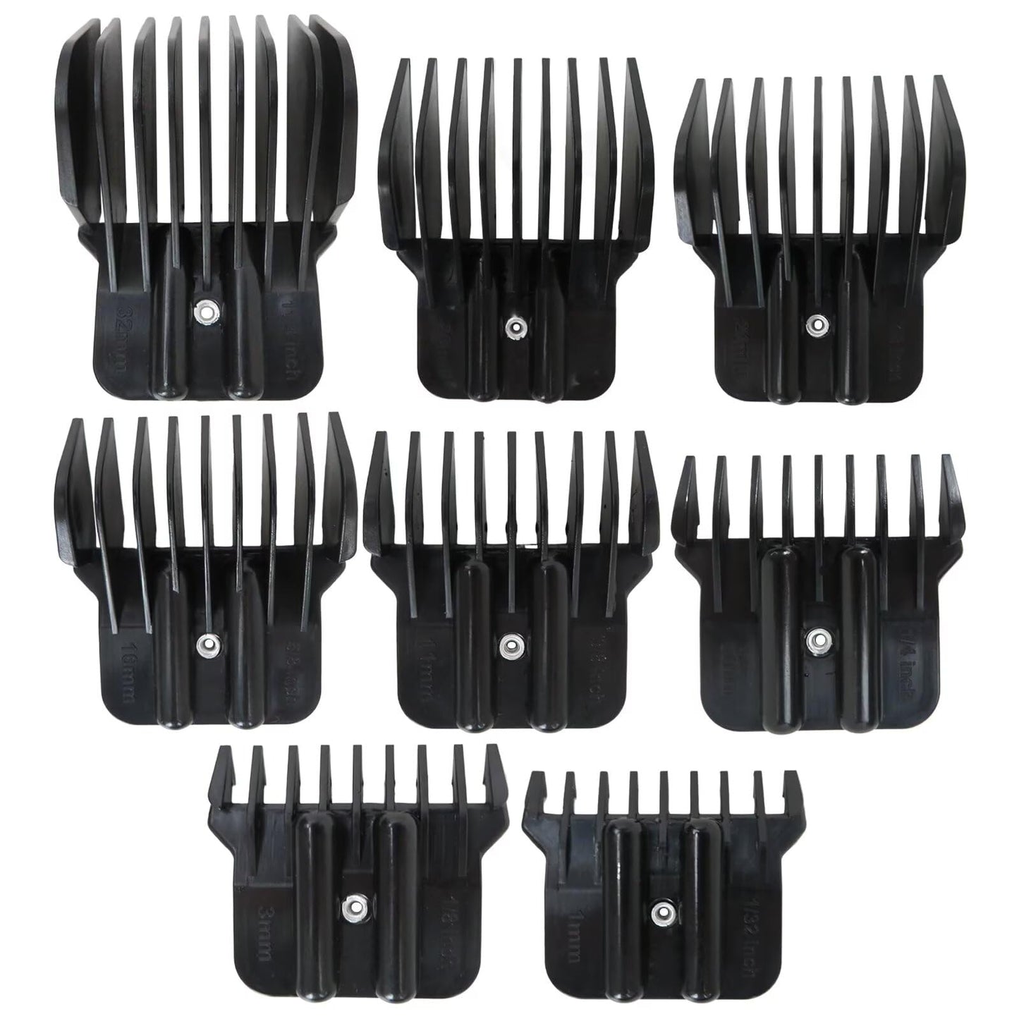 8 Pack Hair Clipper Guards Set for Wahl Detailer, for Andis T-Out liner, for BaBylis PRO, Snap-on Blade Attachment Combs with Springs (1/32" to 11/4") Beauty and Personal Care USonline911