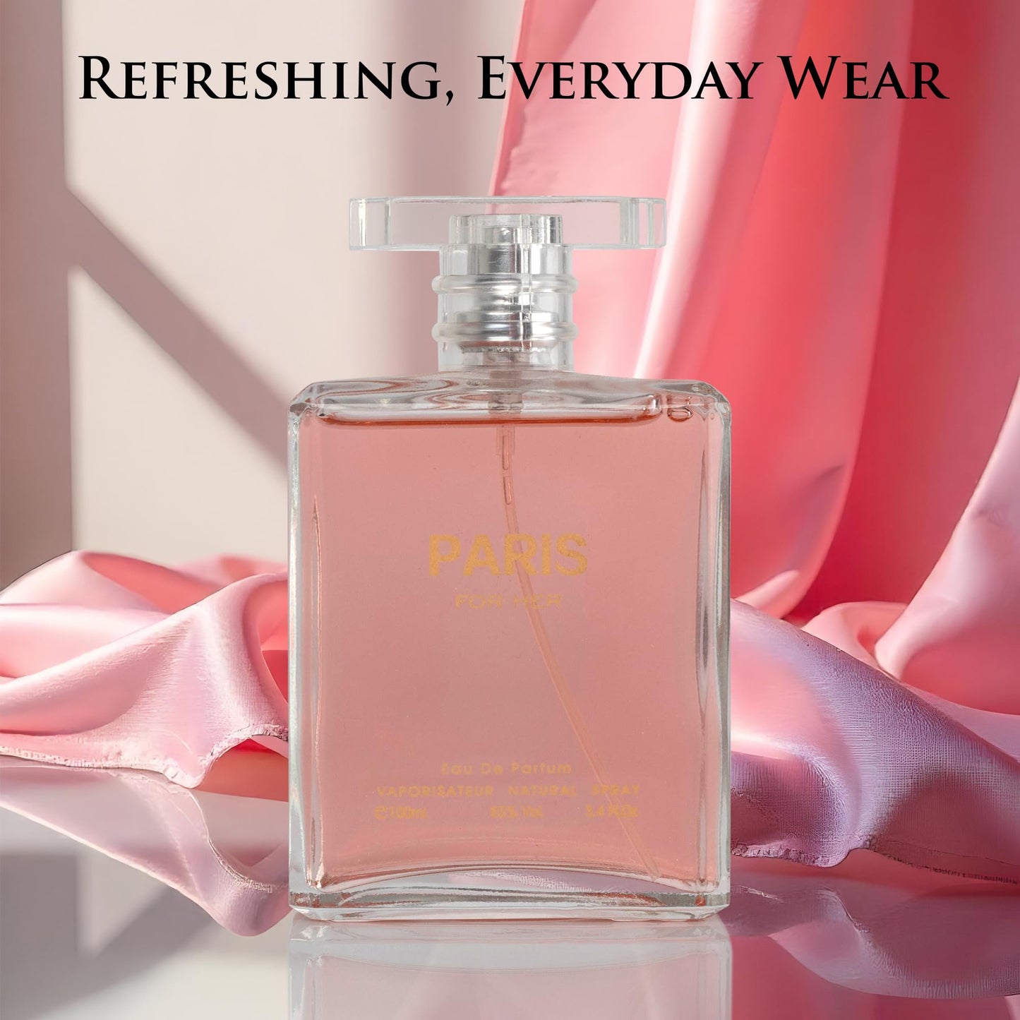 NovoGlow Paris For Her Eau de Parfum Spray Perfume, Fragrance For Women-Daywear, Casual Daily Cologne Set with Deluxe Suede Pouch- 3.4 Oz Bottle