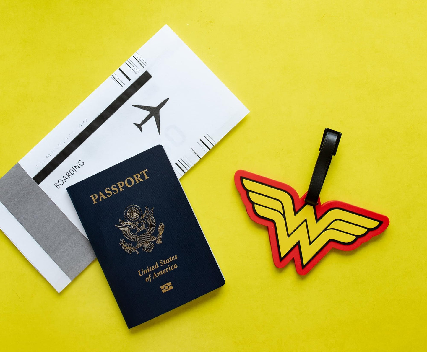 Silver Buffalo DC Comics Wonder Woman Symbol Luggage Tag and Suitcase Label, 4 x 4 inches
