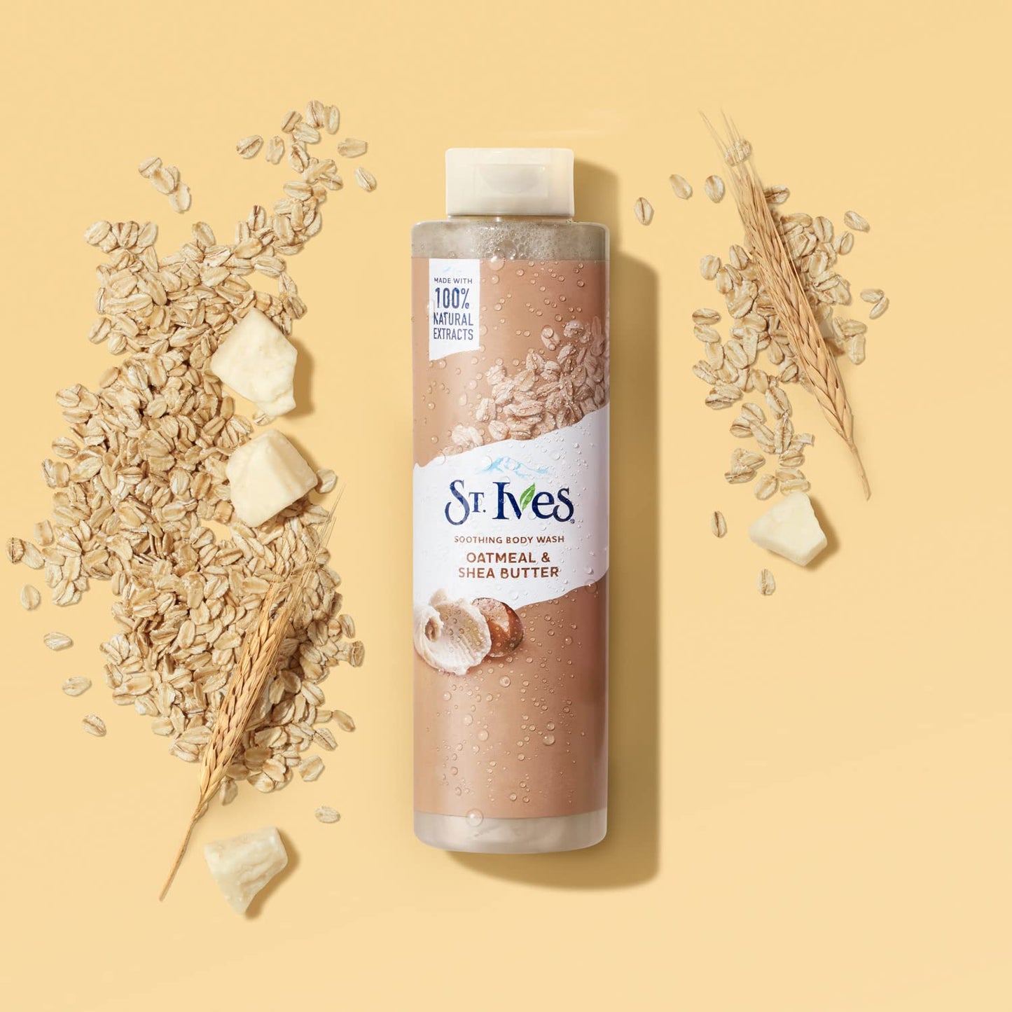 St. Ives Body Wash - Soothing Moisturizing Cleanser with Oatmeal & Shea Butter, Made with Plant-Based Cleansers and 100% Natural Extracts, 16 Oz Ea
