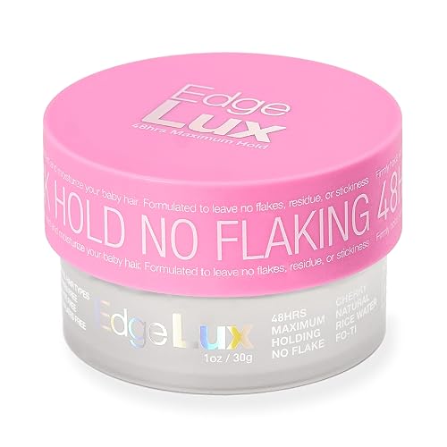 Lux Collection Edge Control Gel for 4C Hair - 48 Hour Maximum Hold Edge Control, Edge Lux with Castor Oil, Keratin & Biotin, Non-Flaking Styling Gel