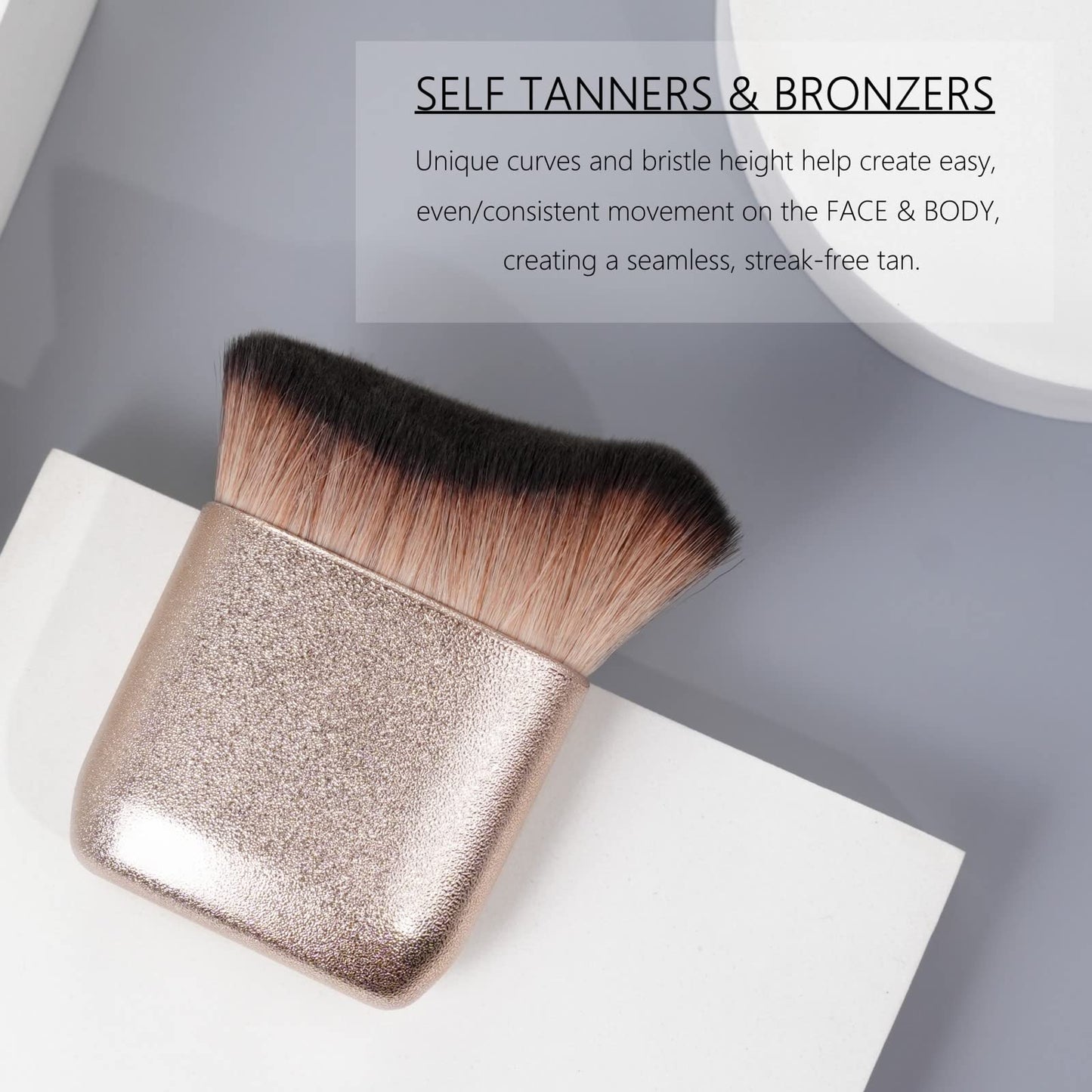 Self Tanner Brush GOERTI Body Makeup Brush for Flawless Leg Makeup, Kabuki Foundation Makeup Brush for Face & Body, Full Coverage Tanning Blend