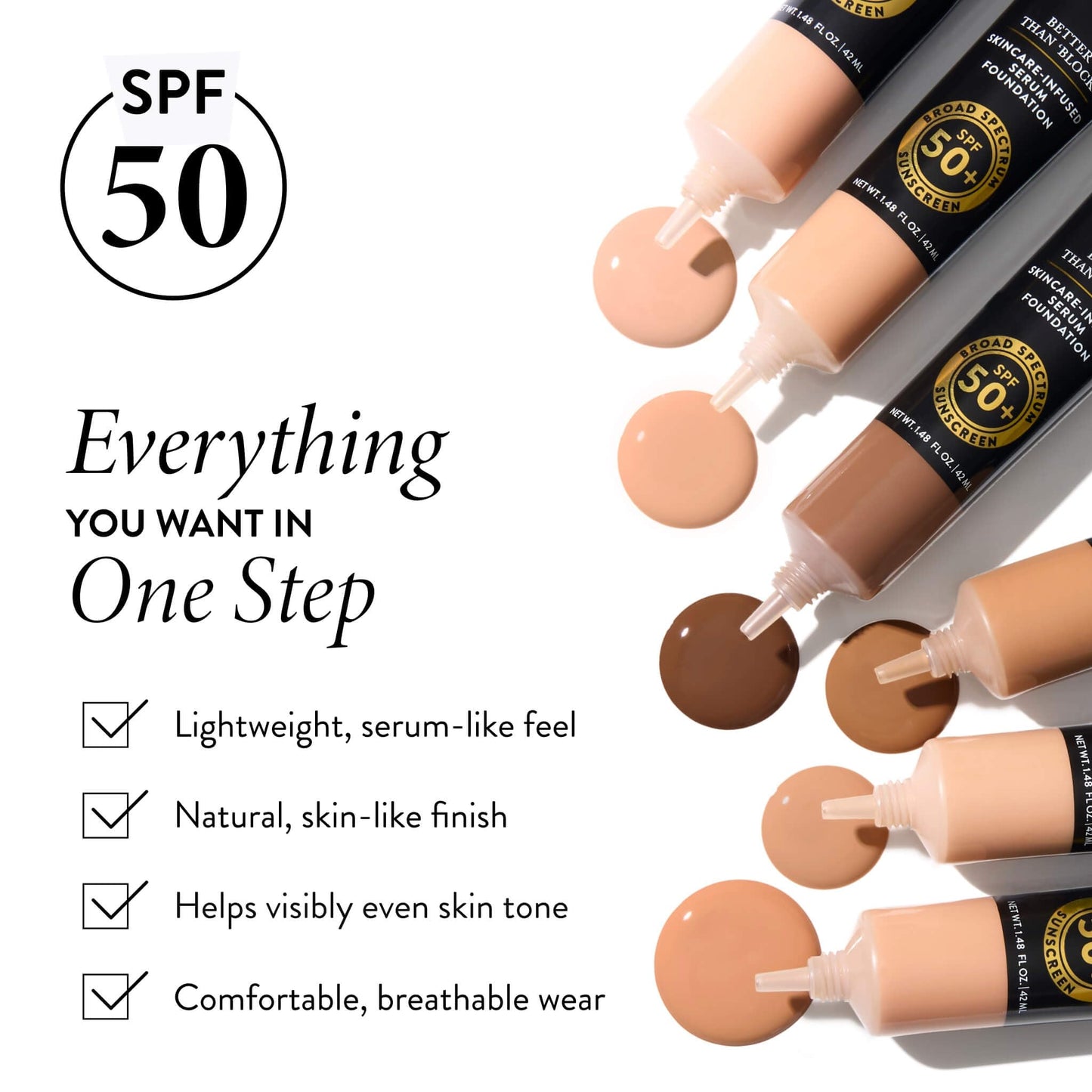 LAURA GELLER NEW YORK Better Than 'Block Skincare-Infused Serum Foundation SPF 50+ for Mature Women -01 Fair, Buildable Coverage - Niacinamide Beauty and Personal Care LAURA GELLER NEW YORK