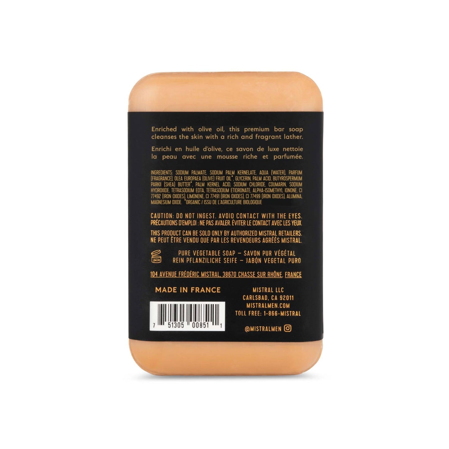 Mistral Golden Tobacco Luxury Bar Soap for Men | Men’s Natural Soap Bar | Paraben, Phthalates Free | Moisturizing & Triple-Milled Natural Soap for Men Beauty & Personal Care Mistral