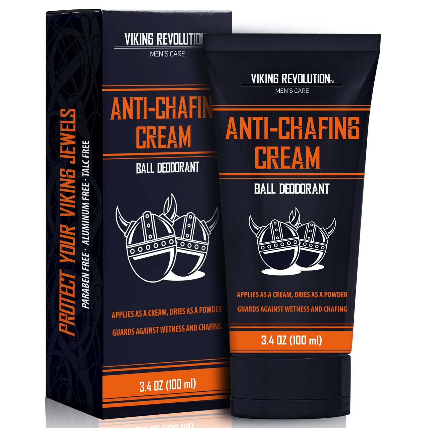 Viking Revolution Balls Deodorant With Aloe Vera and Purslane - Groin and Crotch Anti-Chafing Cream for Men - Quick Drying, Talc-Free Ball Cream 3.4oz