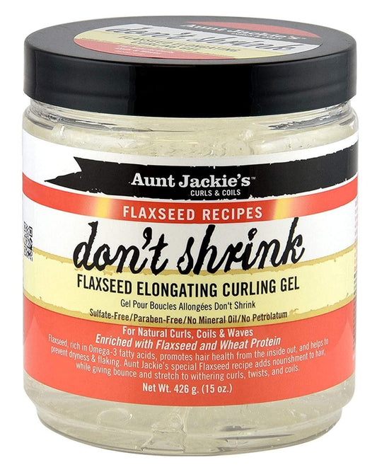 Aunt Jackie's Don't Shrink Flaxseed Elongating Curling Gel, 15 oz (Pack of 2)