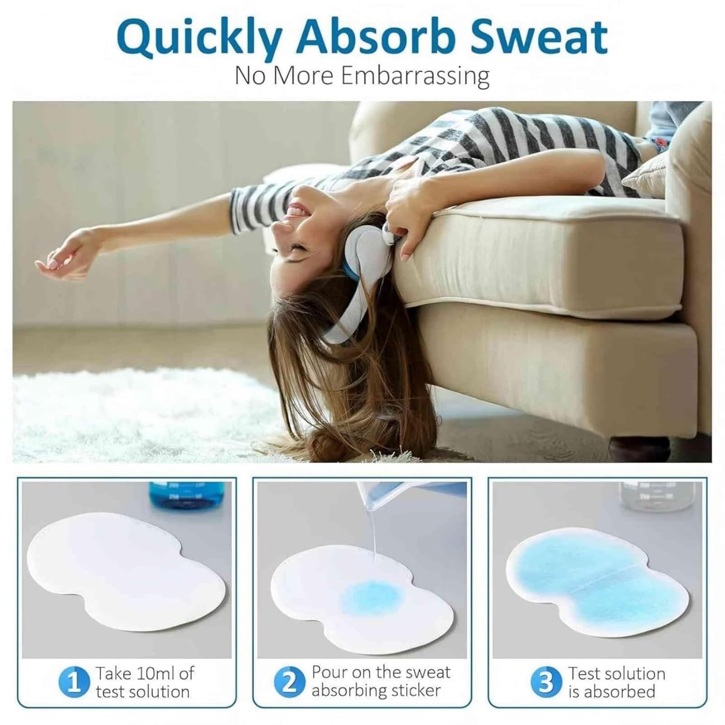 Armpit Sweat Pads, FJDNKDN Underarm Sweat Pads for Women and Men [100 Packs], Disposable Underarm Pads for Sweating Women, With our Disposable Beauty and Personal Care FJDNKDN
