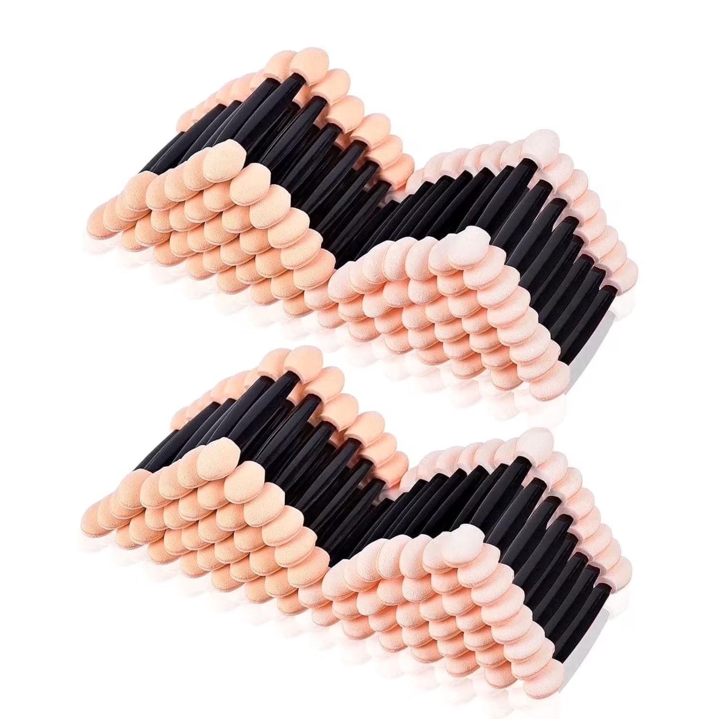 200Pcs Sponge Eyeshadow Applicators,Eyeshadow applicators sponge,Double Sided Eyeshadow Brush with Box, Black Makeup Applicators