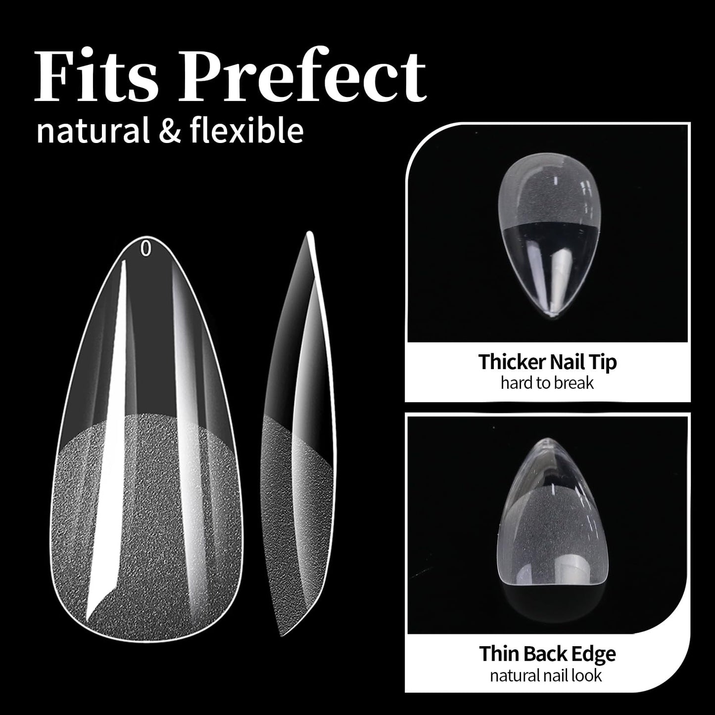 Cycullinyt 550pcs Stiletto Soft Gel Nail Tips, 11 Sizes Long Stiletto Nails Full Cover Acrylic Press on False Nail Tips No Trace for Beginners