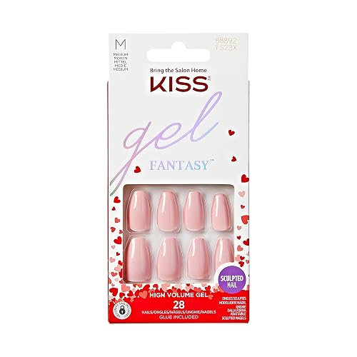 KISS Gel Fantasy Valentine’s Day Sculpted Nails, ‘XOXO’, 28 Count Beauty & Personal Care KISS