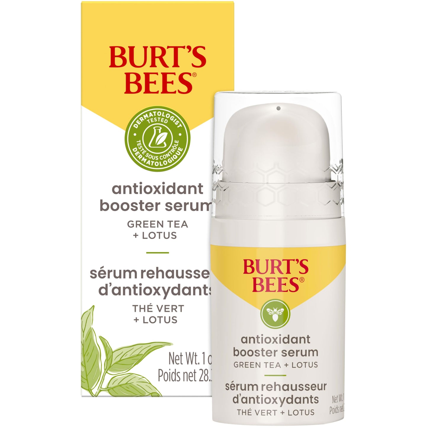 Burt's Bees Green Tea Face Serum, Protects & Improves Skin Tone with Antioxidant Rich Green Tea & Lotus, Naturally Brightening & Firming, Lightweight