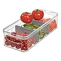 iDesign Recycled Plastic Crisp Large Divided Fruit and Vegetable Storage with Easy to Grip Integrated Handles Designed to Keep Food Fresh Longer, 14.…