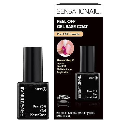 Sensationail Peel Off Formula Gel Nail Polish Base Coat Refill, Clear, 0.25 Fl Oz