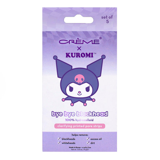 The Crème Shop Kuromi Bye Bye Blackhead Printed Pore Strips | Nose Pore & Blackhead Strips | Pore Cleaner Blackhead Remover for Face | Blackhead