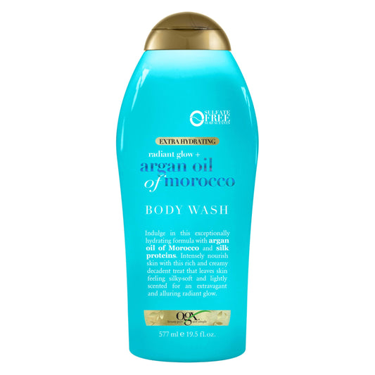 OGX Radiant Glow + Argan Oil of Morocco Extra Hydrating Body Wash for Dry Skin, Moisturizing Gel Cleanser for Silky Soft Skin, Body Wash for Women Beauty & Personal Care OGX