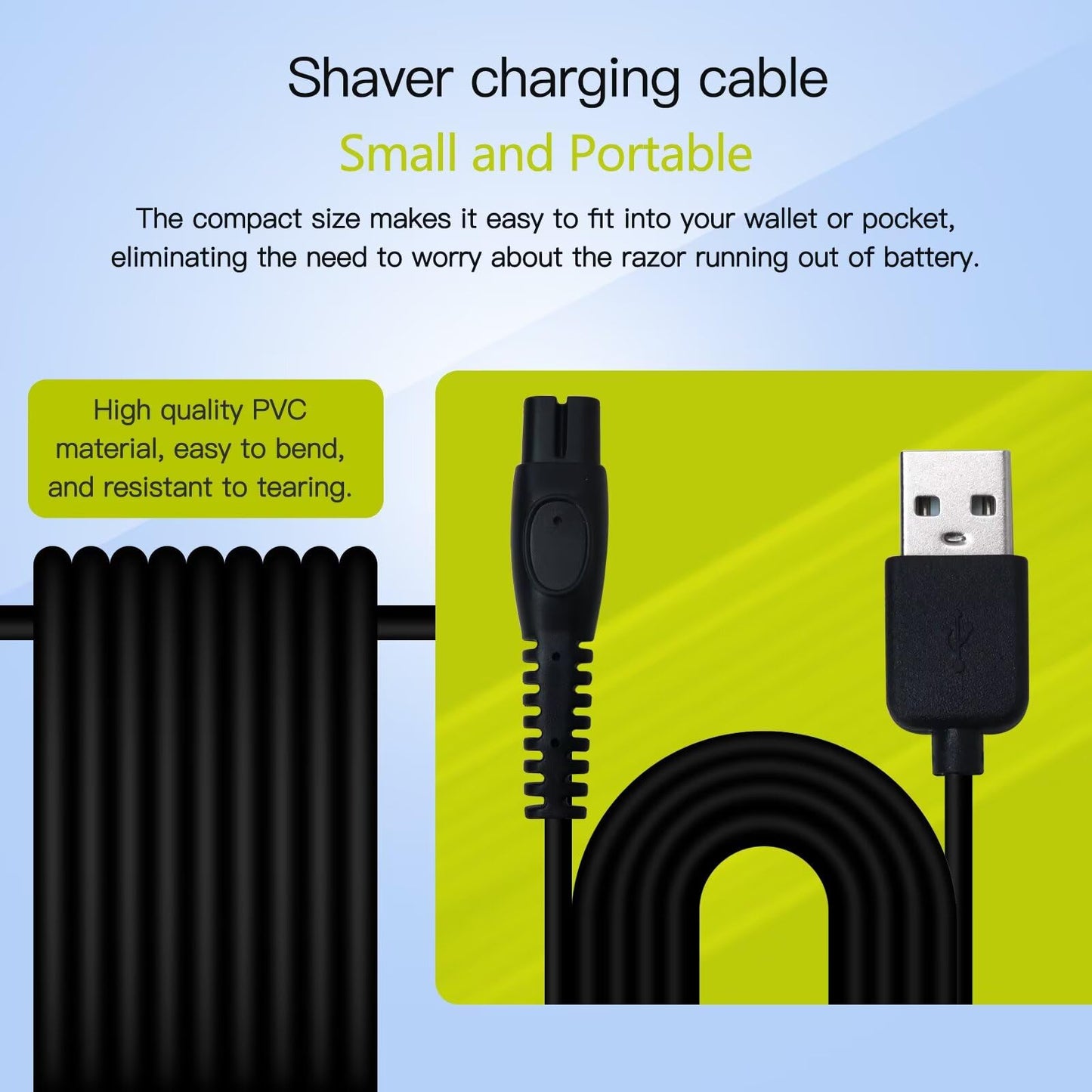 Icelily New 5V USB Charger Cord Replacement for Philips OneBlade SeriesQP2724/90 QP4631/90 QP2834/70 QP1424/70 QP1924/70 QP1624/70 QP6531/70 Beauty and Personal Care Icelily
