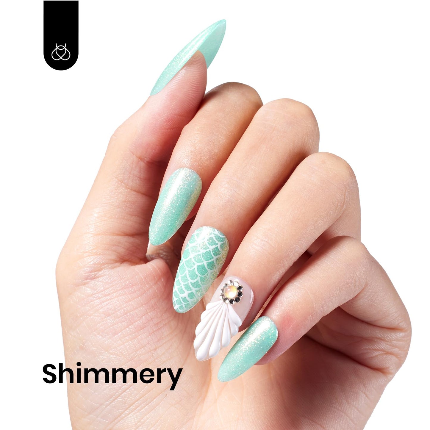 Beetles Mint Green Gel Polish - 15ml Spring Glitter Gel Nail Polish Mermaid Turquoise Shimmer UV Nail Gel Polish Soak Off LED Nail Art Design DIY Home Beauty and Personal Care beetles Gel Polish