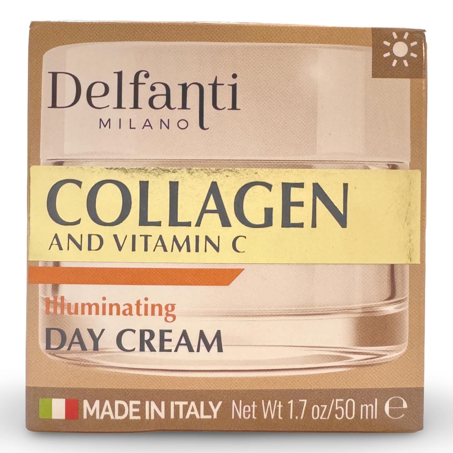 Delfanti-Milano • COLLAGEN and VITAMIN C • Illuminating Day Cream • Face and Neck Moisturizer with pure Hyaluronic Acid • Made in Italy • 1.7 oz