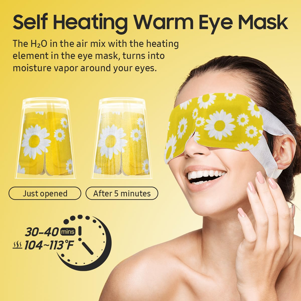 BeHoomi Steam Eye Mask, 10Packs Heated Eye Mask, Self Heating Disposable SPA Warm Compress for Eyes Sleep Mask, Travel Essentials & Relaxation Gifts Beauty and Personal Care BeHoomi