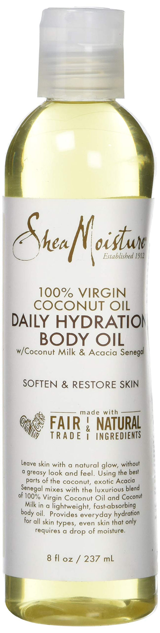 Shea Moisture 100% Virgin Coconut Oil Daily Hydration Body Oil, 8 Ounce