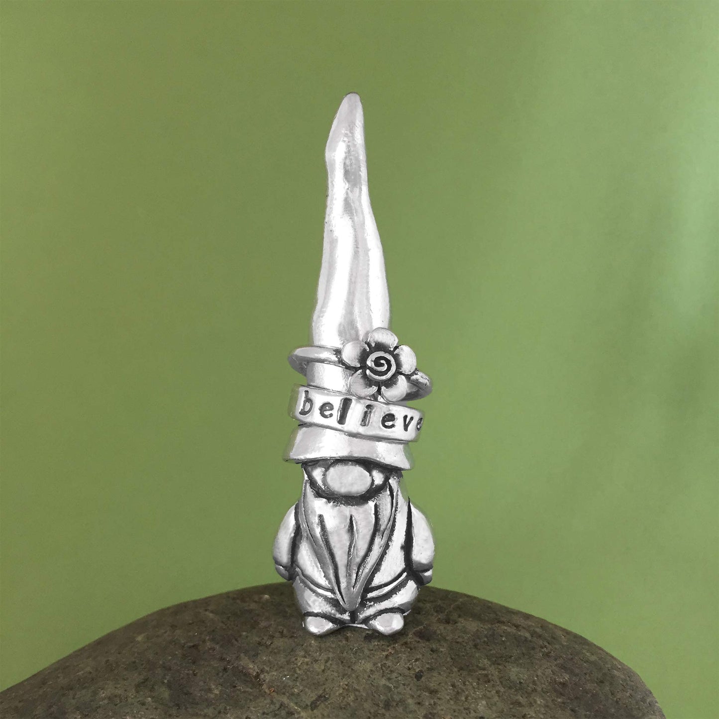 Basic Spirit Gnome Pewter Ring Holder Jewelry Holder Gift Box Whimsical